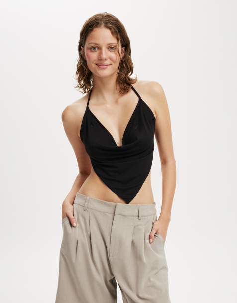 Cotton:On Jordie cowl neck halter in black - view 1