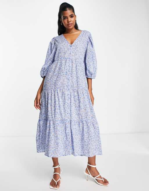 Cotton:On kaia midi dress in blue | ASOS