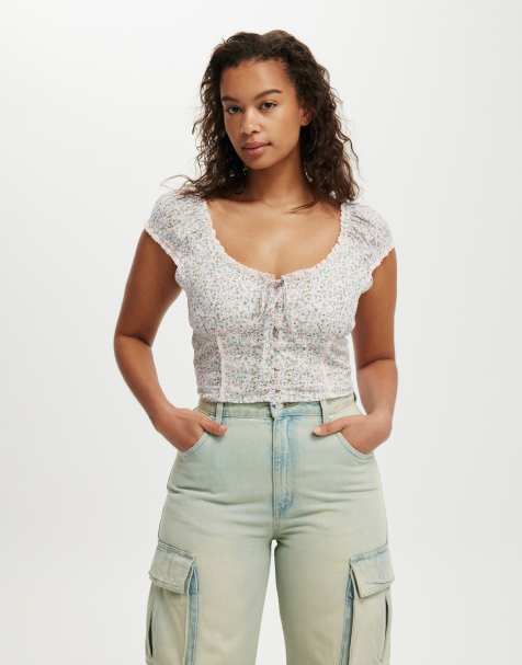 Cotton:On Kara short sleeve top in pink - view 1