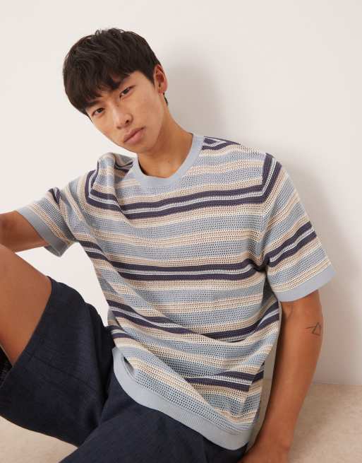 Cotton:On Knit tee in blue summer stripe