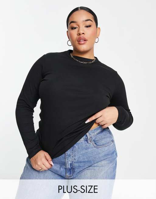 Cotton:On – Langärmliges Shirt in Schwarz