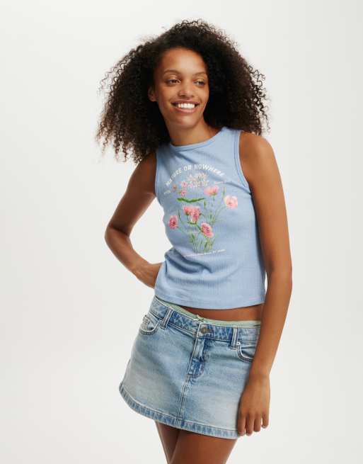 Cotton:On Lcn graphic tank in blue