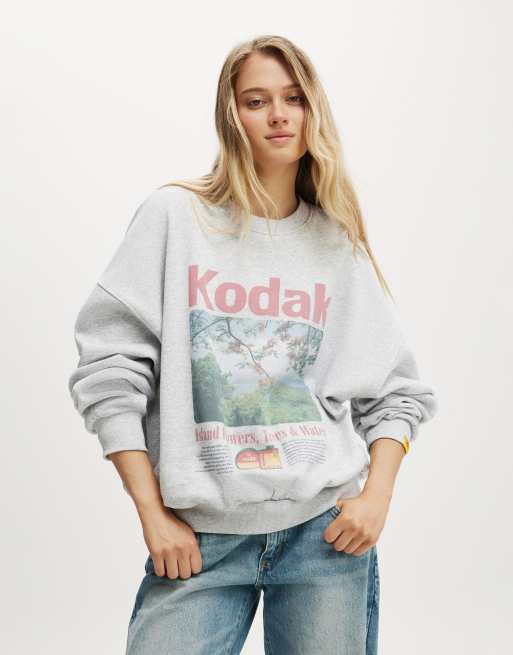 Cotton:On Lcn graphic vintage sweatshirt in grey