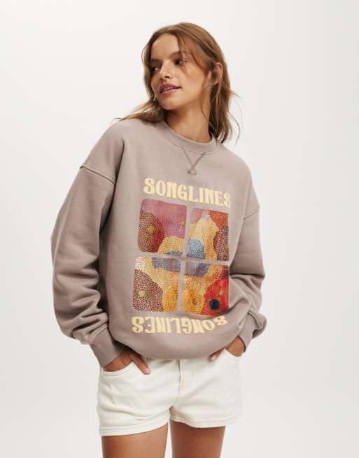 Cotton:On Licensed graphic crew sweatshirt in brown