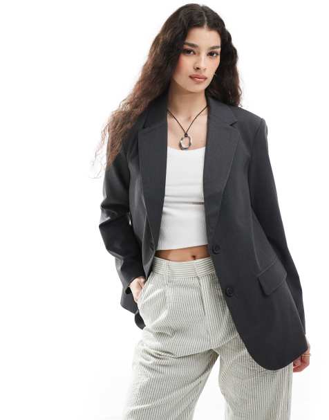 Cotton:On Lolita blazer in charcoal - view 1