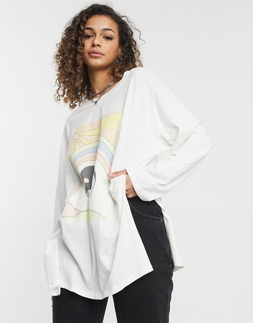 Cotton:On long sleeve graphic tee in white