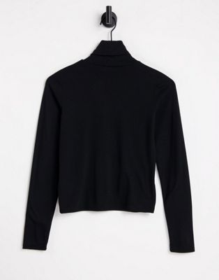 Cotton:On long sleeve roll neck top in black