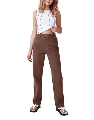 Cotton:On long straight leg jean in brown