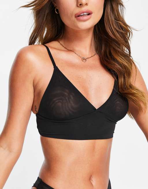 Shape Black Mesh Bra