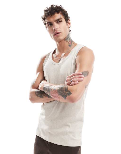 Cotton:On Loose fit rib tank in off-white