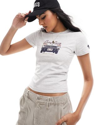 Cotton On loose fit ringer t-shirt with retro Ford graphic