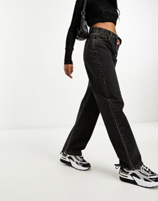 Cotton:On loose straight leg jeans in black - ASOS Price Checker