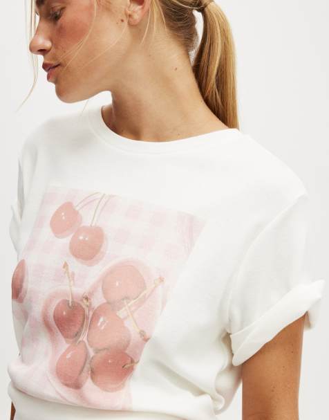 Cotton:On Lounge graphic tee in cherry heart - view 1