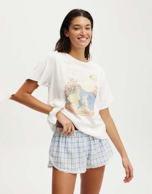 Cotton:On Lounge graphic tee in lemon afternoon