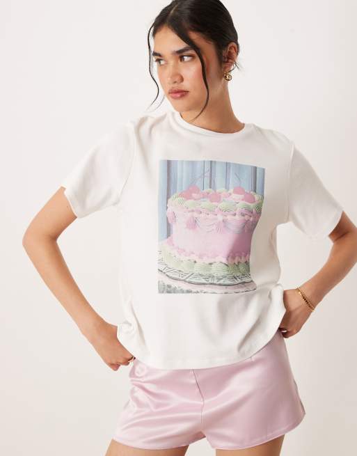 Cotton:On Lounge graphic tee in vintage cake