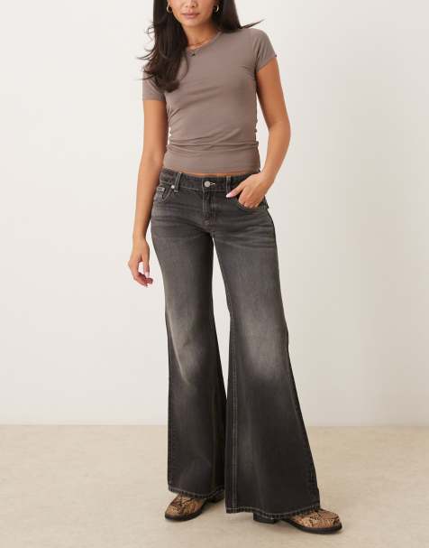 Cotton:On Low relaxed flare jean in black - view 1