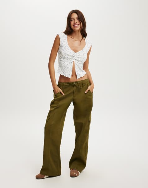 Cotton:On Low rise cargo pant in khaki - view 1