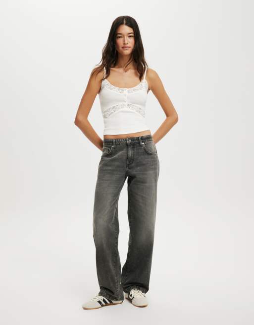 Cotton:On Low rise straight jean in black