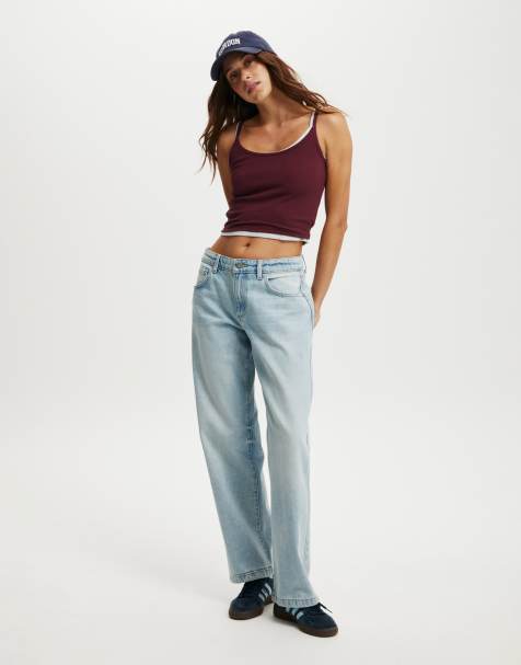 Cotton:On Low rise straight jean in blue - view 1