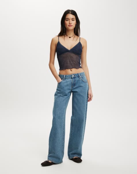 Cotton:On Low rise straight jean in blue - view 1