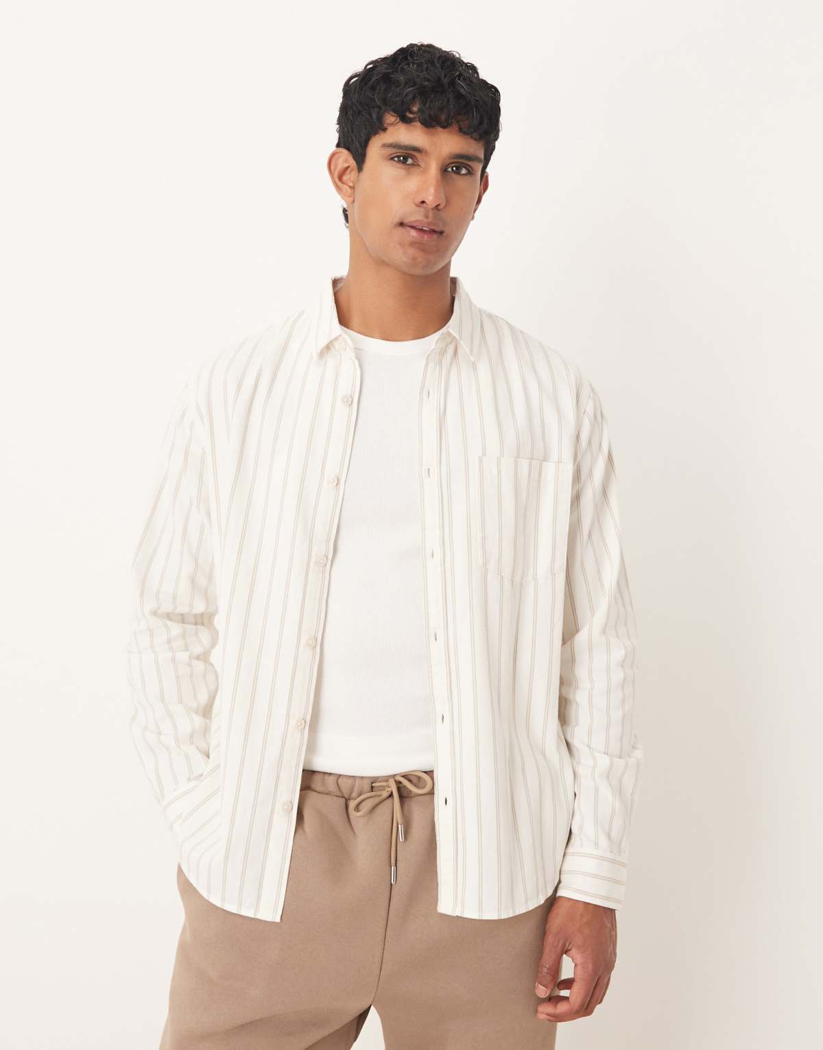 Cotton:On Luca long sleeve shirt in white