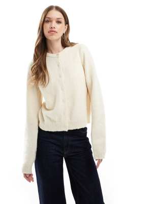 Cotton:On Lux crew button cardigan in yellow