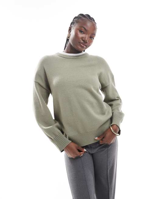 Cotton:On Lux crew sweater in green