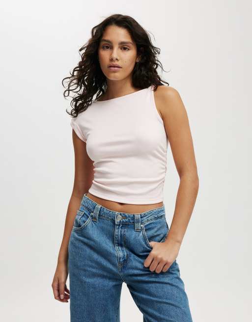 Cotton:On Marlow knot shoulder short sleeve top in pink