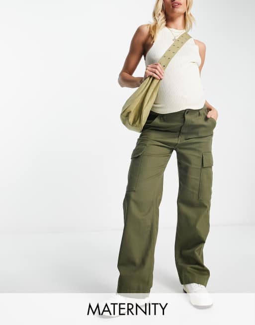 Maternity khaki hot sale cargo pants