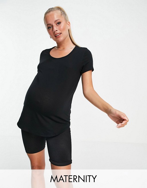 Cotton:On Maternity curve hem activewear tank top in black