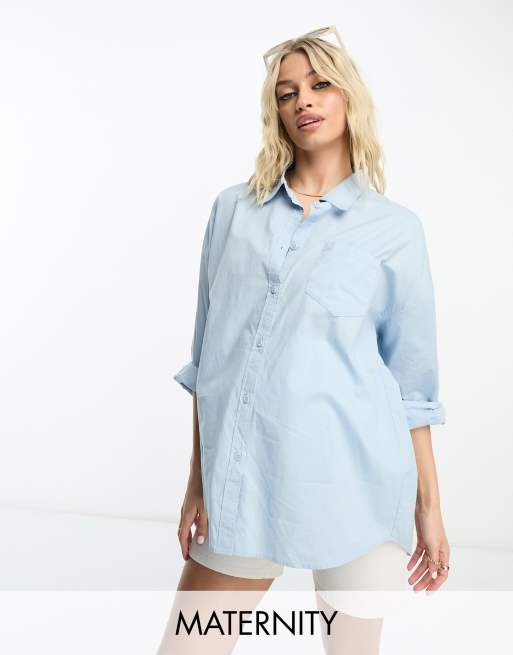 Cotton:On Maternity – Dad-Hemd in Blau