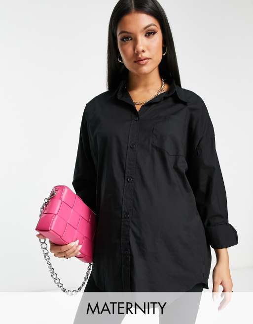 Cotton:On Maternity dad shirt in black