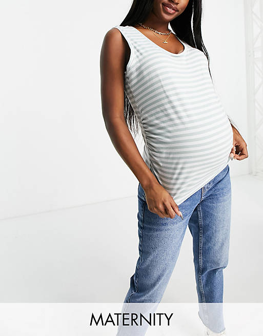 Cotton On Maternity gathered side tank in stripe