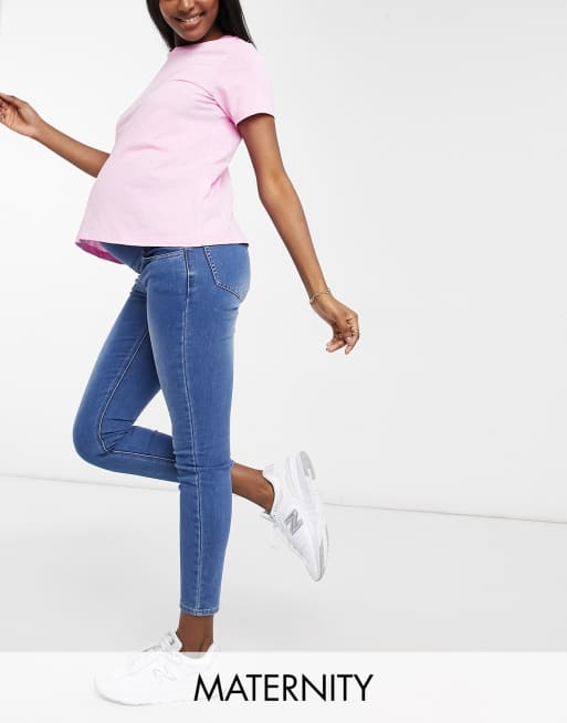 Cotton:On Maternity overbump super stretch skinny jean in blue