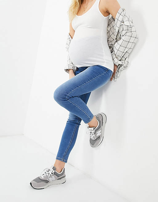  Cotton:On Maternity overbump super stretch skinny jean in blue 