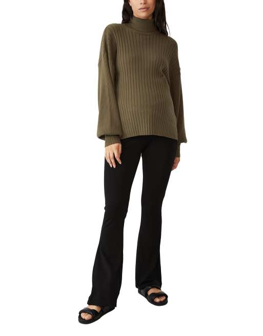 Cotton:On Maternity pull on flared pants in black
