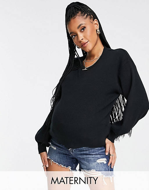 Women Cotton:On Maternity pullover in black 