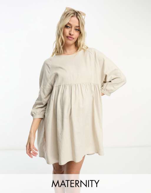 CottonOn Maternity Robe babydoll à manches longues Noir ASOS
