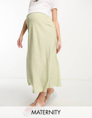 Cotton:On Maternity satin maxi skirt in fl...