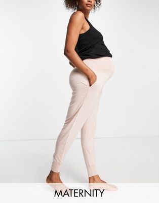 Cotton:On Maternity sleep recovery pants in pink stripe