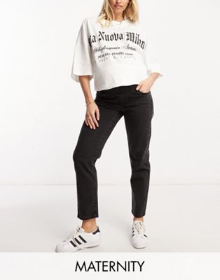 Cotton:On Maternity stretch mom jeans in black