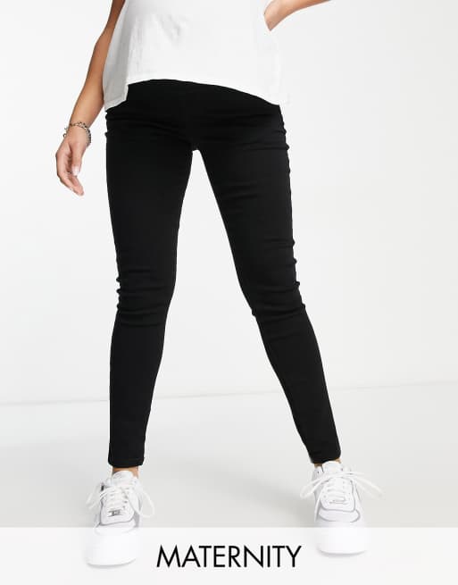 gås Ikke vigtigt Undvigende Cotton:On Maternity super stretch skinny jeans in black | ASOS