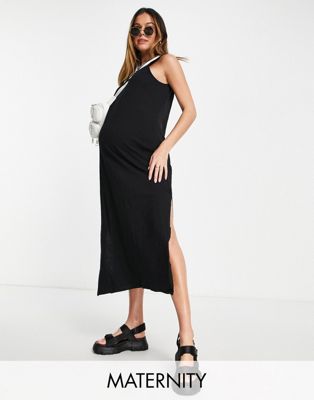Cotton:On Maternity tank maxi dress in black