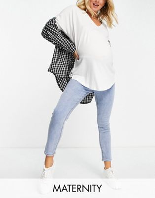 Cotton:On Maternity underbump cropped skinny jean in light wash