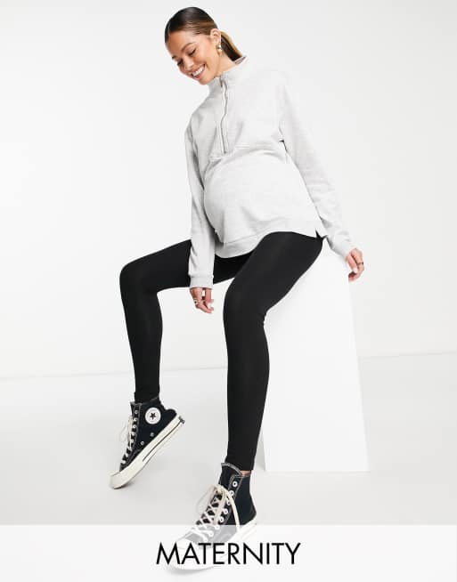 Cotton:On Maternity zip front ribbed fleece in gray
