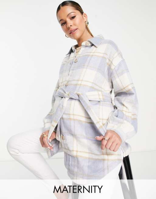 Cotton:On Maternity - Zwangerschapskleding - Shacket in blauw met ruiten