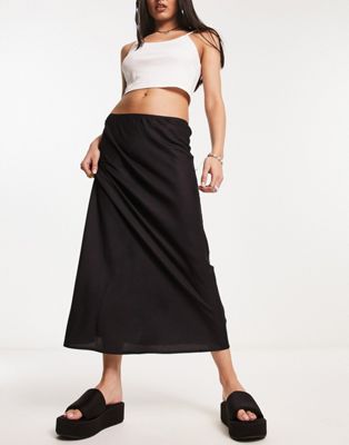 Cotton:On maxi slip skirt in black