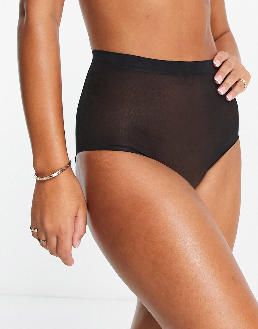 Cotton:on Mesh Bonded Control Brief In Black