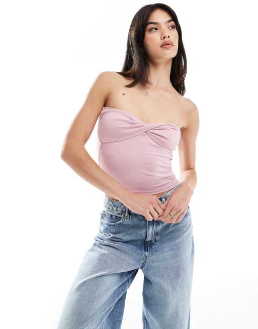 Cotton:On Mia twist front tube top in dusk pink