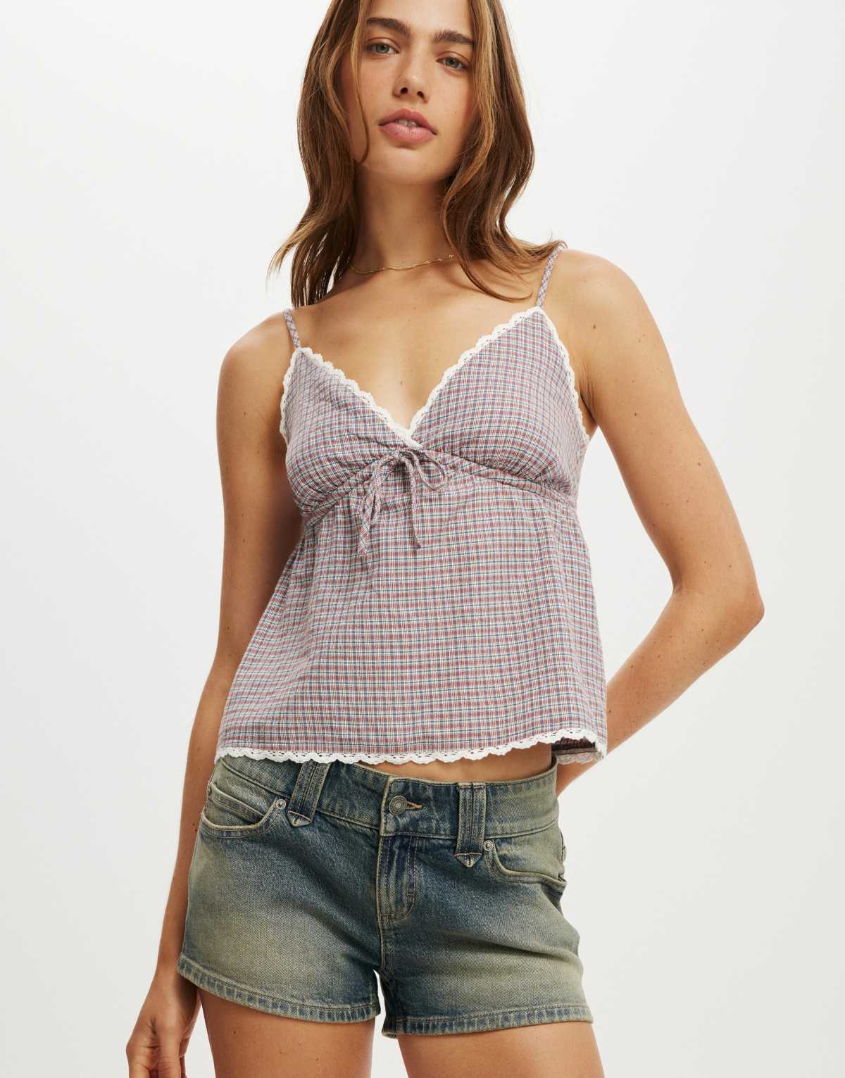 Cotton:On Micro low denim short in blue